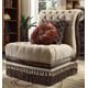 Homey Design HD-1629 Victorian Upholstery Cappuccino Carved Wood Chair