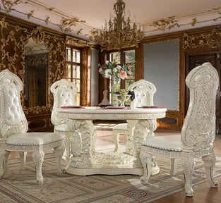 Dining Room  White, Gold Homey Design  photo