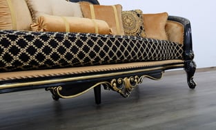 Gold, Antique, Black European Furniture 30019-L Living Room interior