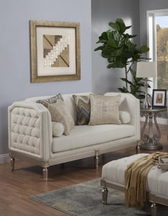 Cream, Platinum Benneti Benetti's-Tiffany-Loveseat Living Room interior