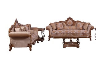 Living Room  Brown, Gold, Silver European Furniture image