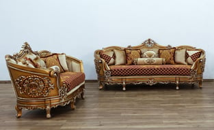 Gold, Sand, Red European Furniture 35554-Set-2 Living Room interior