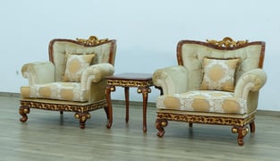 Gold, Sand, Walnut European Furniture 40019-Set-3 Living Room interior