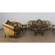 Luxury Black & Gold Damask ROSELLA Sofa Set 2Pcs EUROPEAN FURNITURE Classic