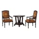 Luxury Chenille Arm Chairs/End Table Wood Set 3Pcs Benetti's Portofino-Salermo