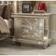 Homey Design HD-13005 Traditional Luxury Pearl White Finish Hand Carved Wood Night Stand 