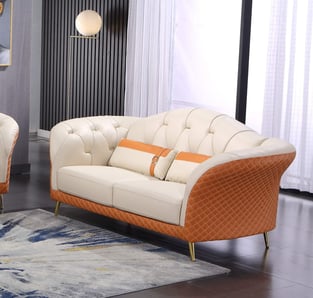 Living Room  Off-White, Orange European Furniture image