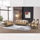 Classic Beige & Gold Wood Living Room Loveseat Homey Design HD-9016