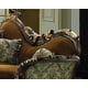 Homey Design HD-260 Luxury Mocha Finish Sofa Loveseat Set 2Pcs Carved Wood 
