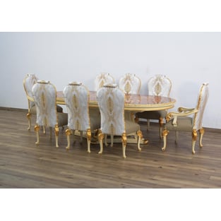 Beige, Gold, Pearl European Furniture 40059-D-Set-9 Dining Room interior