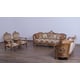 Luxury Sand & Gold Wood Trim SAINT GERMAIN Chair Set 2Pcs EUROPEAN FURNITURE 