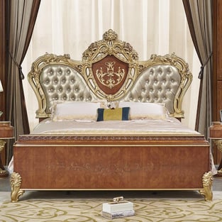 Buy Mahogany, Pearl Silver Homey Design  Bedroom 