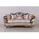 Luxury Black & Silver Wood Trim ROSABELLA Sofa Set 2Pcs EUROPEAN FURNITURE Classic