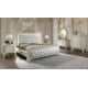 White Gloss & Gold Brush Finish King Bedroom Set 3Pcs Traditional Homey Design HD-8091