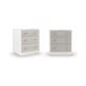 Pearly White & Sun-kissed Silver Finish Nightstand Set 2Pcs CLARITY by Caracole 