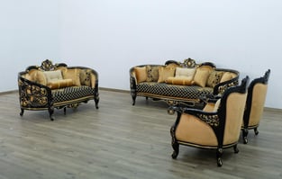 Gold, Antique, Black European Furniture 30019-S-Set-7 Living Room interior