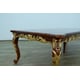 Luxury Rosewood & Red Gold LUXOR Dining Table Set 9 Pcs EUROPEAN FURNITURE 