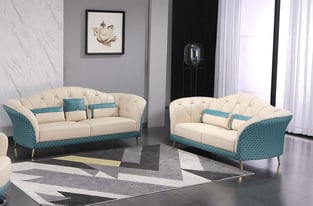 Living Room  Blue, Off-White European Furniture image