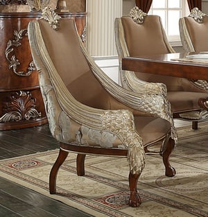 Beige, Pearl, Walnut Homey Design  HD-124-DT-SET-7 Dining Room interior