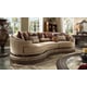 Victorian Cappuccino Upholstery Sectional Sofa Set 3Pcs w/Coffee Table Homey Design HD-1629