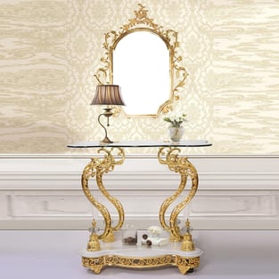 Accent Tables  White, Rich Gold Homey Design  image