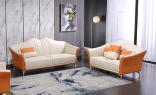 Living Room  Off-White, Orange European Furniture photo