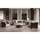 Italian Leather Sand Beige-Chocolate Sofa Set 2Pcs VOGUE  EUROPEAN FURNITURE Modern