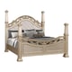 Gold Finish Queen Poster Bedroom Set 6Pcs Traditional Cosmos Furniture Valentina