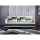Italian Leather Off White & Blue Sofa Set 3Pcs ICARO EUROPEAN FURNITURE Modern