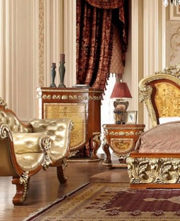 Buy Gold, Light Cherry, Amber Homey Design  Bedroom 