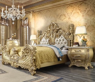 Bedroom  Antique, Gold Finish, Metallic Homey Design  image