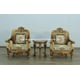 Classic Antique Bronze Gold Fabric 30016 BELLAGIO Chair Set 2 Pcs EUROPEAN FURNITURE