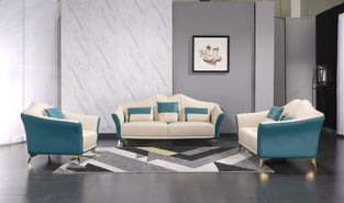 Living Room  Blue, Off-White European Furniture image