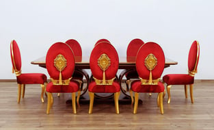 Buy now Gold, Red, Ebony European Furniture 44697-DT-Set-9