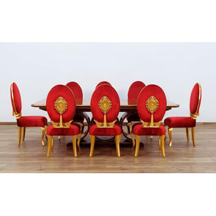 Buy now Gold, Red, Ebony European Furniture 44697-DT-Set-9