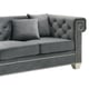 Gray Velvet & Steel Legs Sofa Set 2Pcs Modern Cosmos Furniture Clover Gray