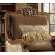Metallic Antique Gold Floral Pattern Sofa Set 3Pcs Traditional Homey Design HD-610 