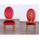 Luxury Ebony & Gold Red Velvet ROSELLA Dining Table Set 11Ps EUROPEAN FURNITURE 