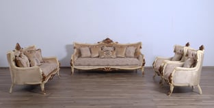 Beige, Gold, Antique European Furniture 47075-C-Set-2 Living Room interior