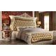 Antique Ivory & Metallic Gold King Bedroom Set 5 Pcs Traditional Homey Design HD-8019 SPECIAL ORDER