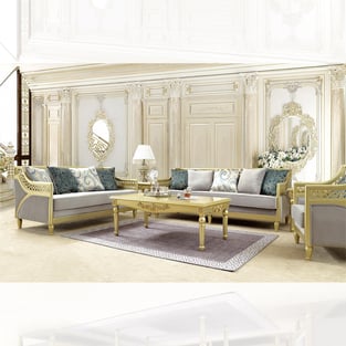 Gold, Gray, Metallic Homey Design  HD-2063-L  Living Room interior