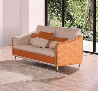 Off-White, Orange European Furniture EF-64455-S-Set-2 Living Room interior