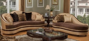 Buy Golden Beige, Dark Brown Homey Design  Living Room 