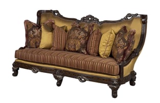 Gold, Dark Brown, Golden Brown Homey Design  HD-90018 Dark Brown Sofa Living Room interior