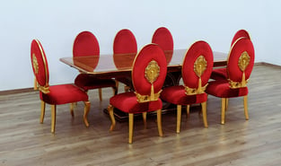 Dining Room  Gold, Red, Ebony European Furniture photo