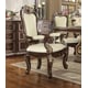 Cherry & Gold Carved Wood Arm Chair Set 2Pcs Traditional  Homey Design HD-8013