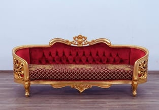 Gold, Antique, Red European Furniture 30013-S-Set-3 Living Room interior