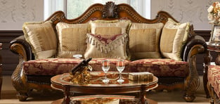 Living Room  Burgundy, Gold Homey Design  photo