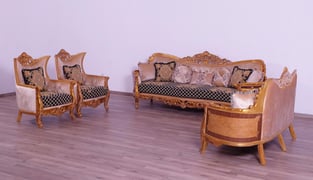 Buy Gold, Black European Furniture Living Room 