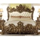 Royal AntIque Gold & Perfect Brown King Bed Set 5Pcs Homey Design HD-8008